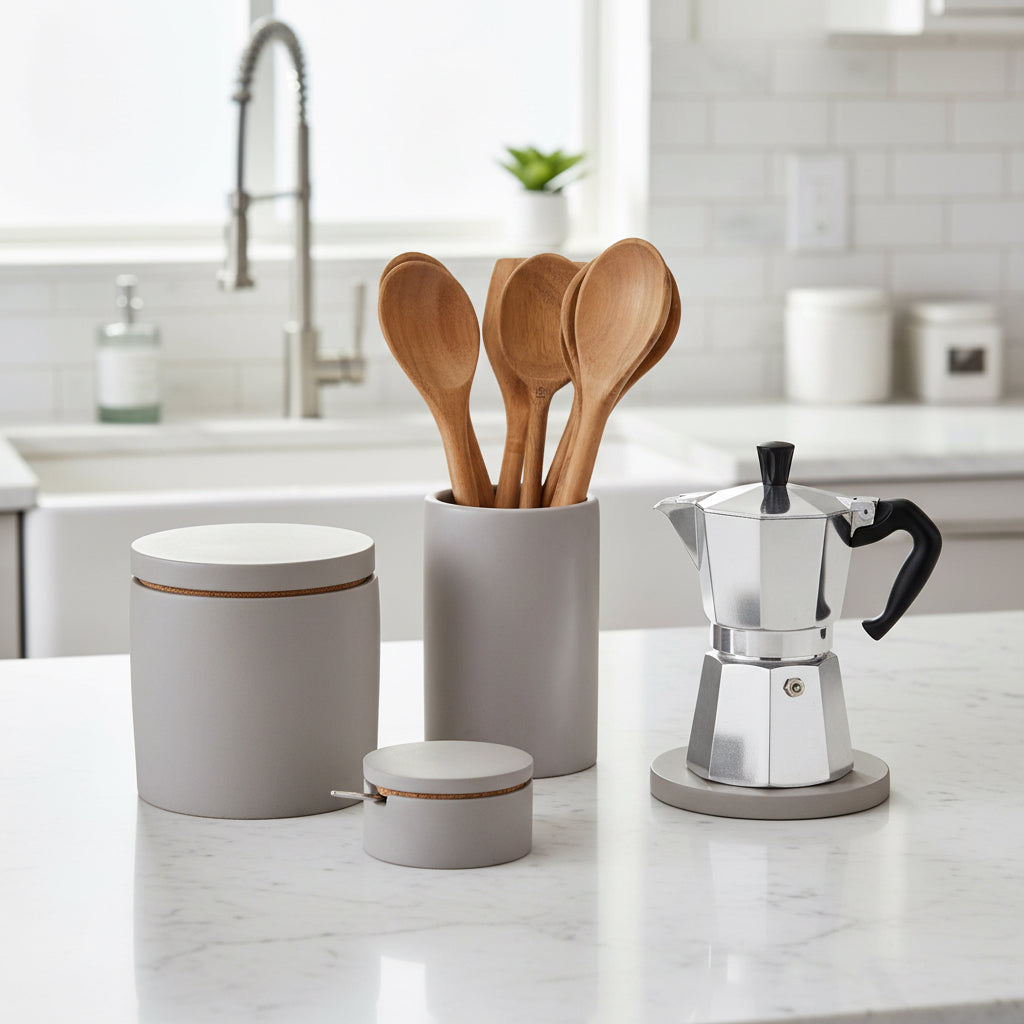 Concrete Kitchen Set: Gray