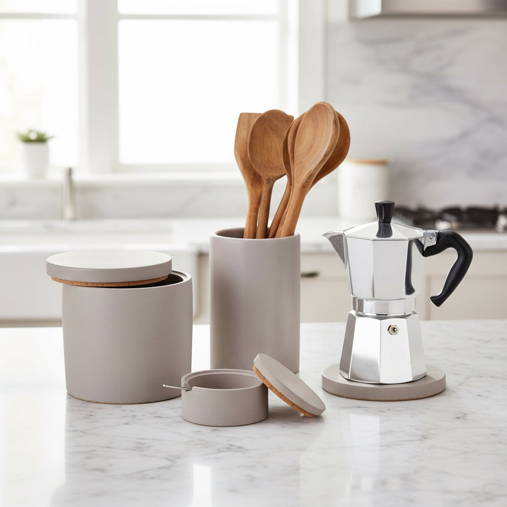 Concrete Kitchen Set: Gray