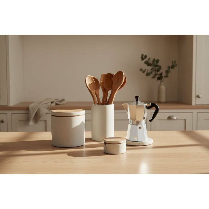 Concrete Kitchen Set (White) — Storage, [material], Port Living Co.