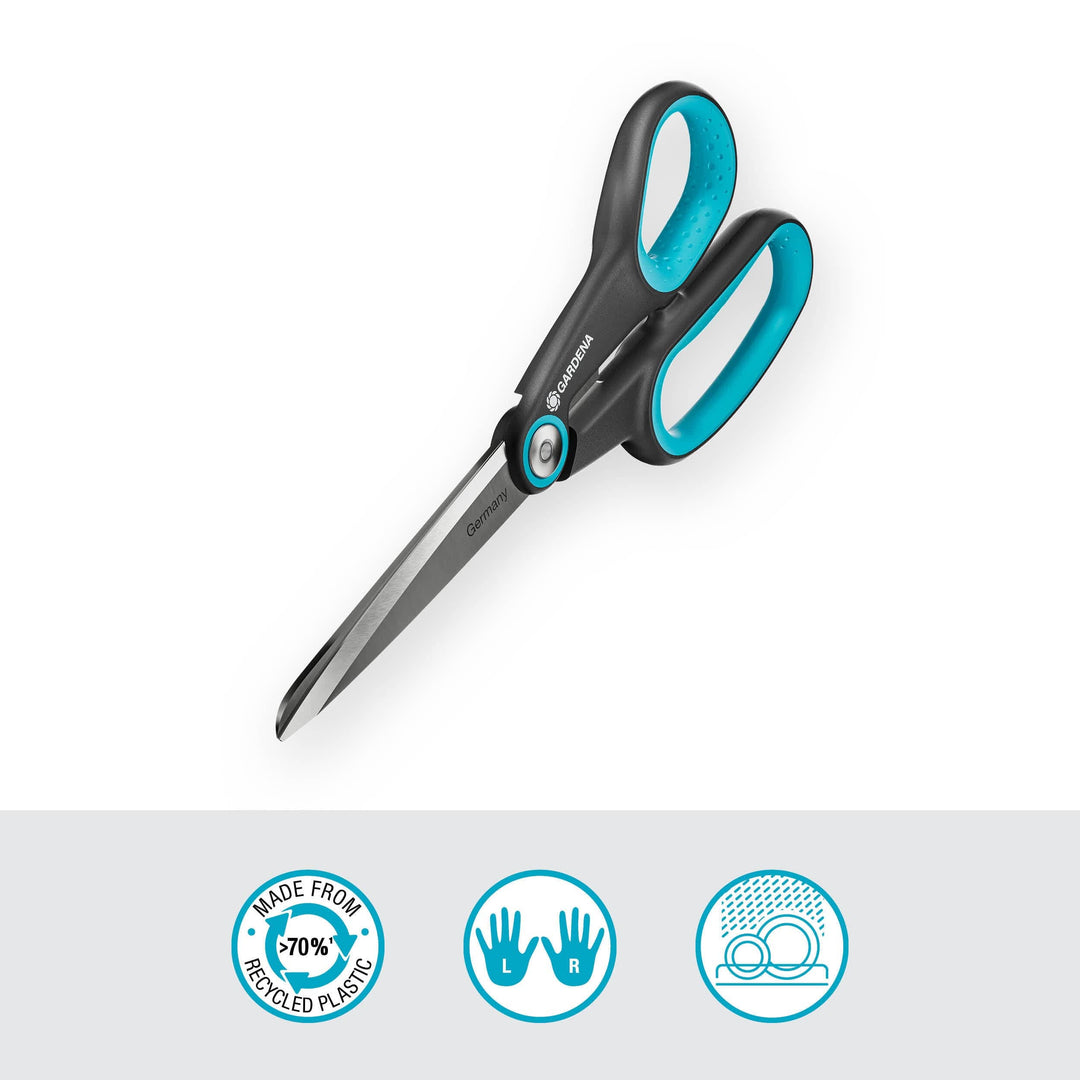 Gardena MultiCut scissors angled view with blue finger loops