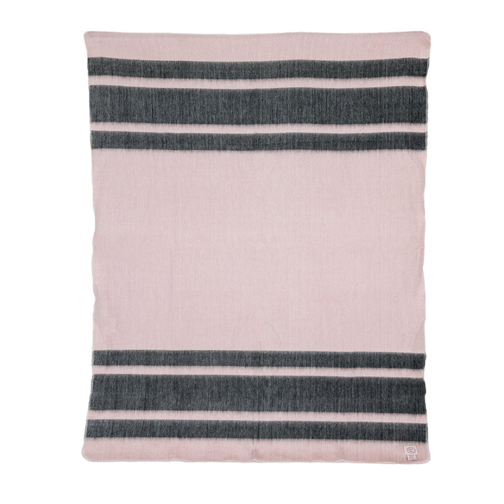 Handwoven Alpaca Throw Blanket From Ecuador - Pink Charcoal - Kallpa Collection