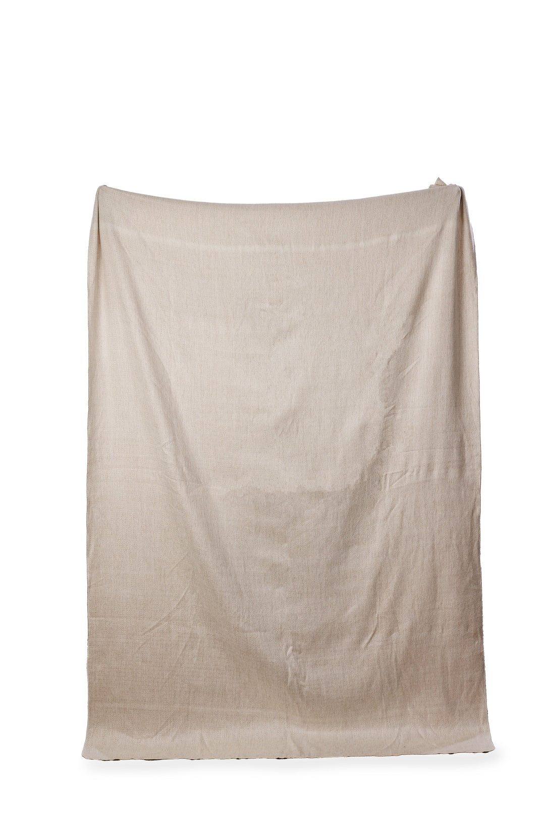 Reversible Alpaca Throw Blanket Handwoven From Ecuador - Camel & Cream - Kani Collection