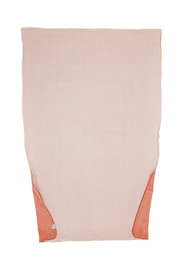 Reversible Alpaca Throw Blanket Handwoven From Ecuador - Melon & White - Kani Collection