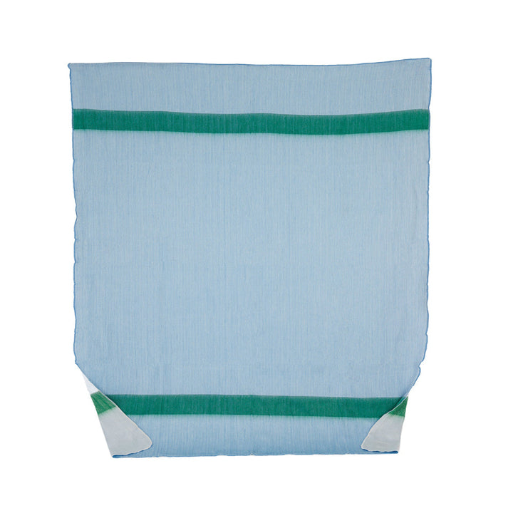 Reversible Alpaca Throw Blanket Handwoven From Ecuador - Powder Blue & Green - Kani Collection
