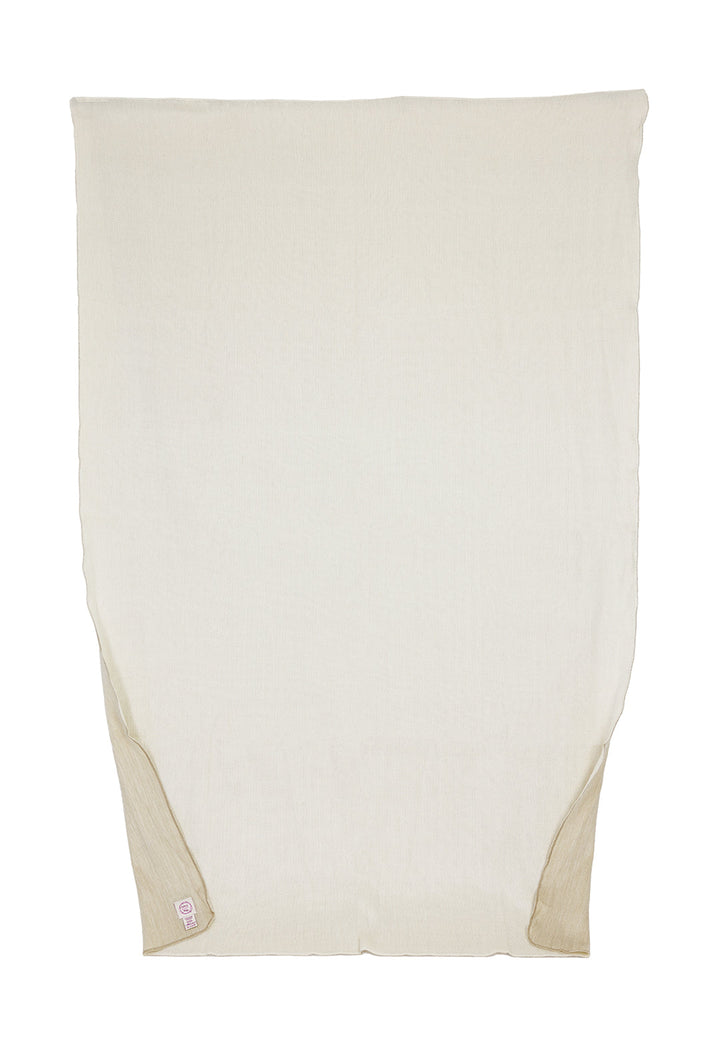 Reversible Alpaca Throw Blanket Handwoven From Ecuador - Natural Tobacco & White - Kani Collection
