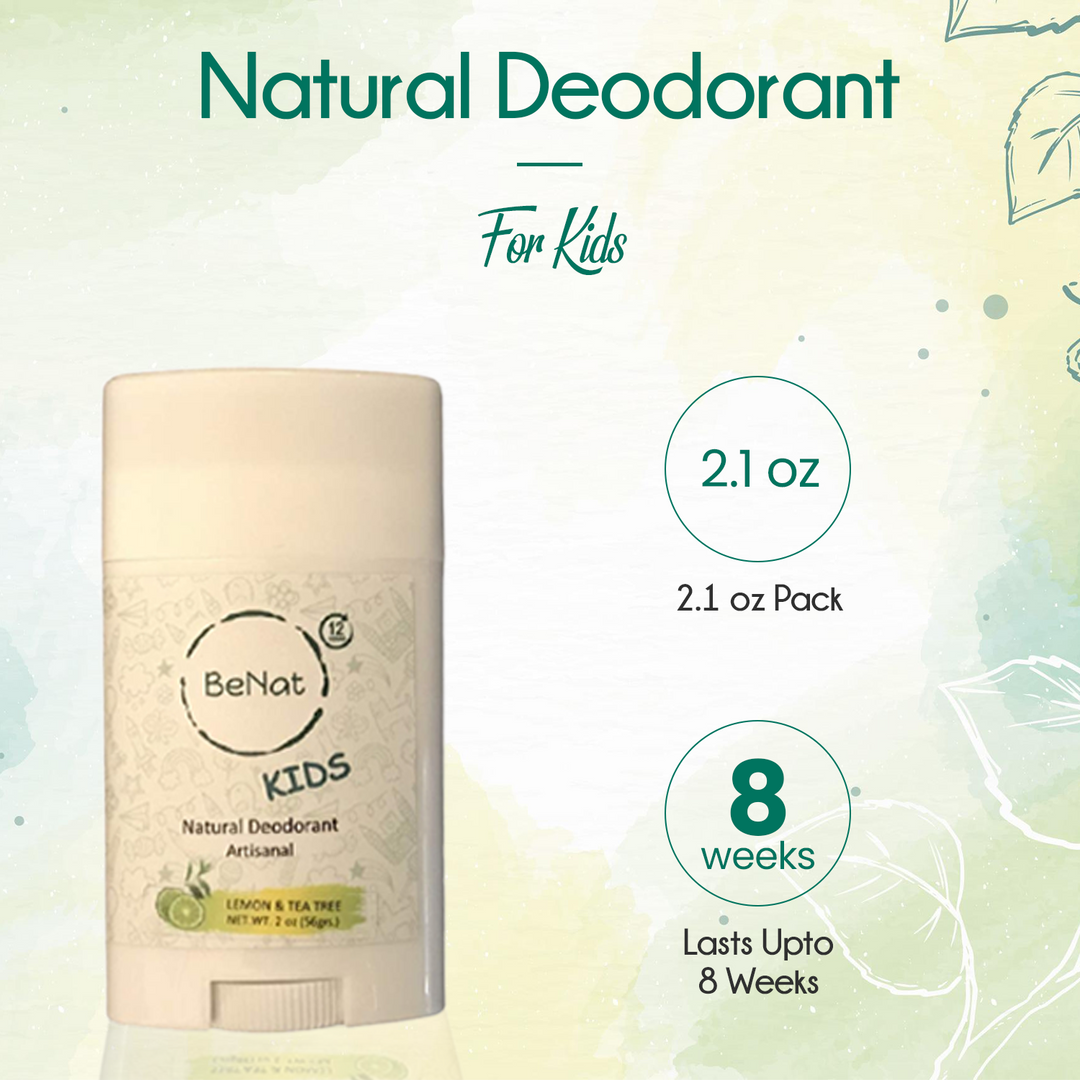 BeNat Kids natural deodorant stick, 2.1 oz pack