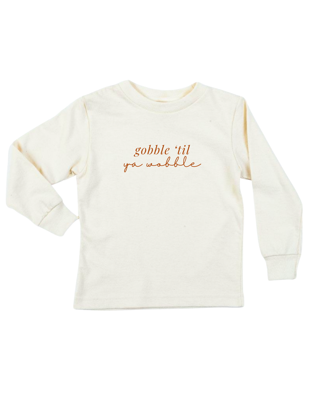 Kids organic long-sleeve T-shirt, cream with &