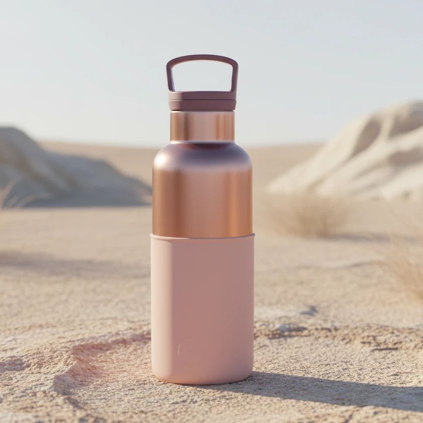 Vacuum Insulated Water Bottle - Pink Gold 16 oz