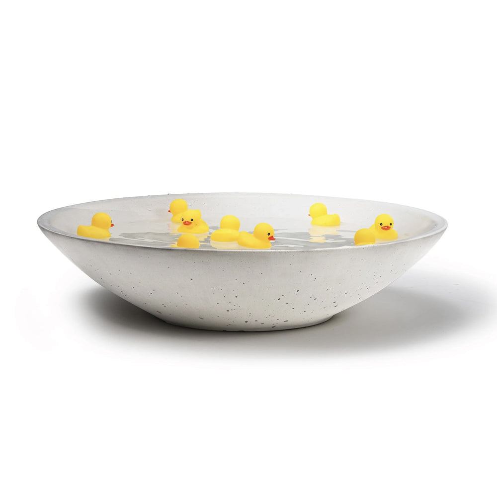 Concrete Infinity Bowl with Birch Presentation Crate: White — Decorative Storage, [material], Port Living Co.