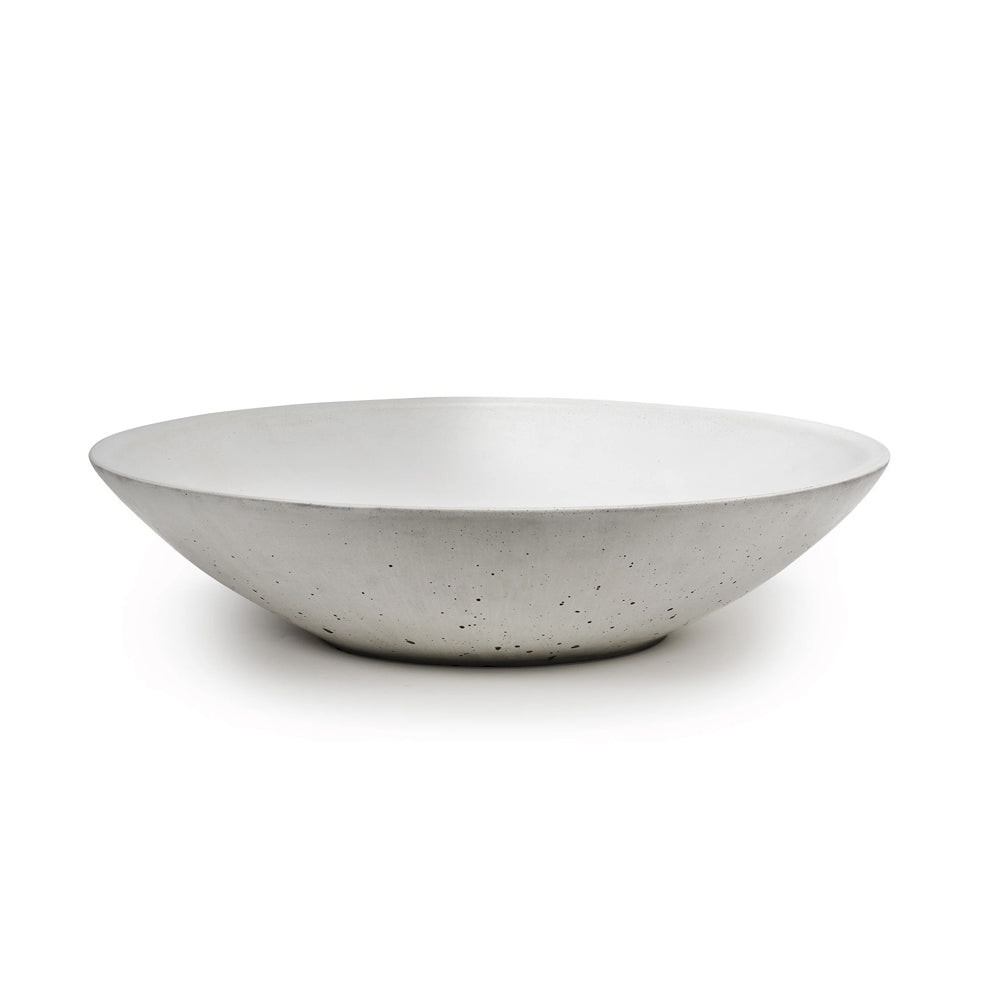 Concrete Infinity Bowl with Birch Presentation Crate: White — Decorative Storage, [material], Port Living Co.