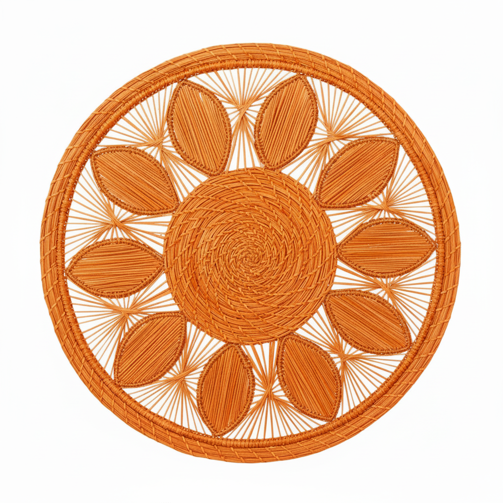 Leaf Medallion Handwoven Iraca Placemat
