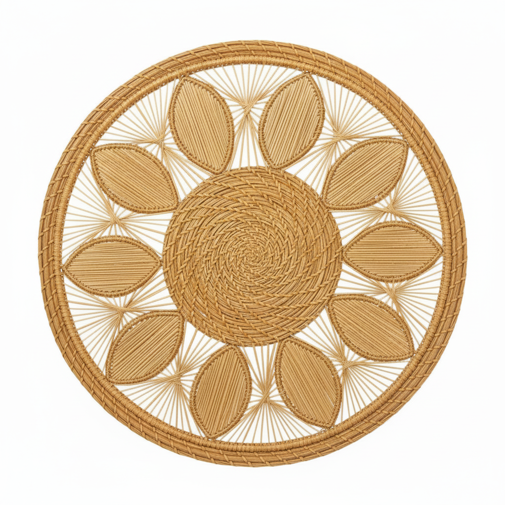 Leaf Medallion Handwoven Iraca Placemat