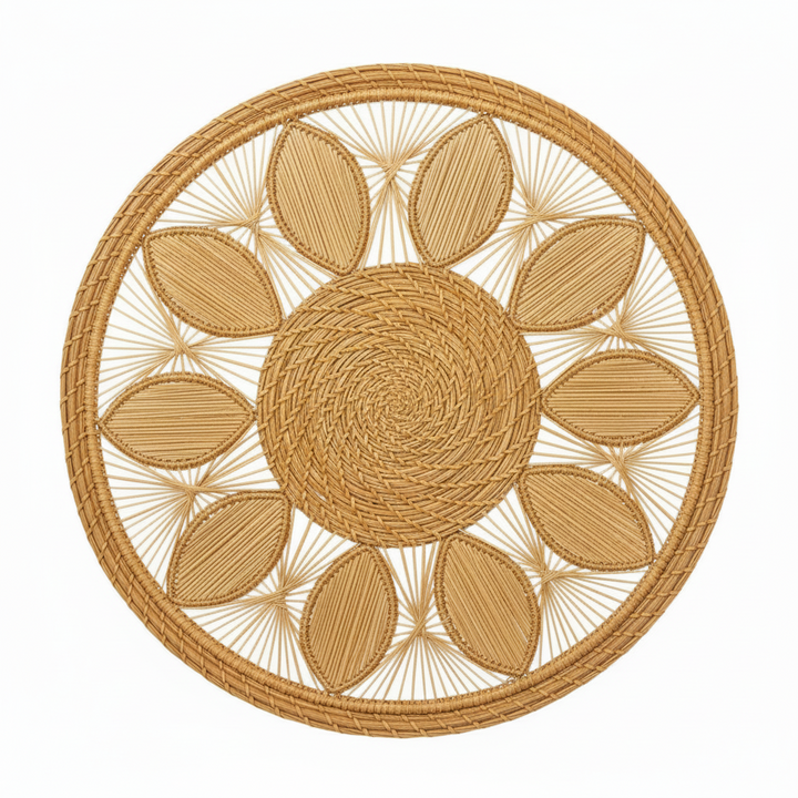 Leaf Medallion Handwoven Iraca Placemat