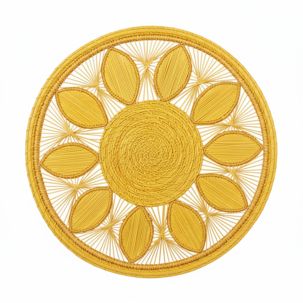 Leaf Medallion Handwoven Iraca Placemat