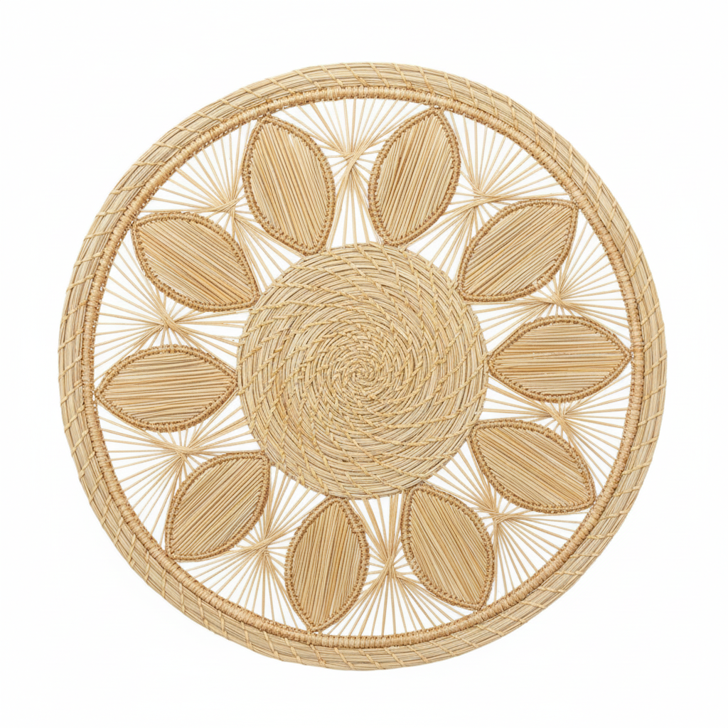 Leaf Medallion Handwoven Iraca Placemat
