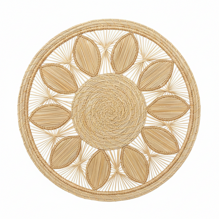 Leaf Medallion Handwoven Iraca Placemat