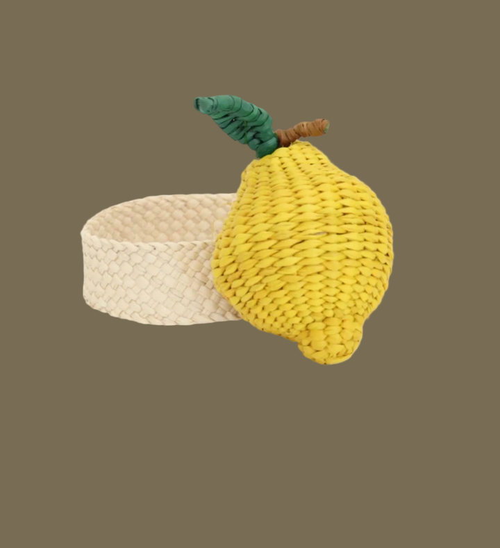 Lemon Handwoven Iraca Napkin Ring
