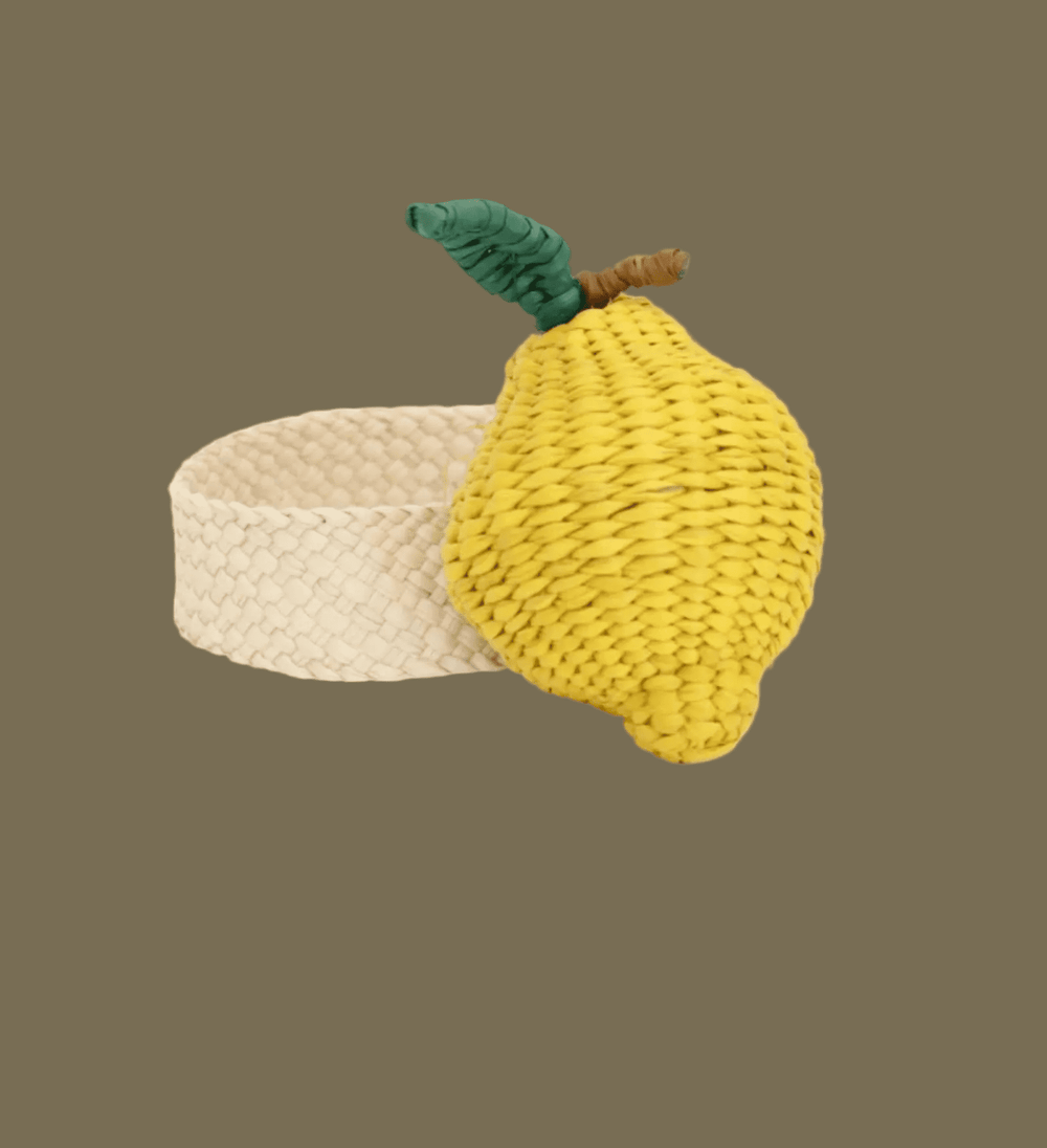 Lemon Handwoven Iraca Napkin Ring — Napkin Ring, [material], MacondoForever
