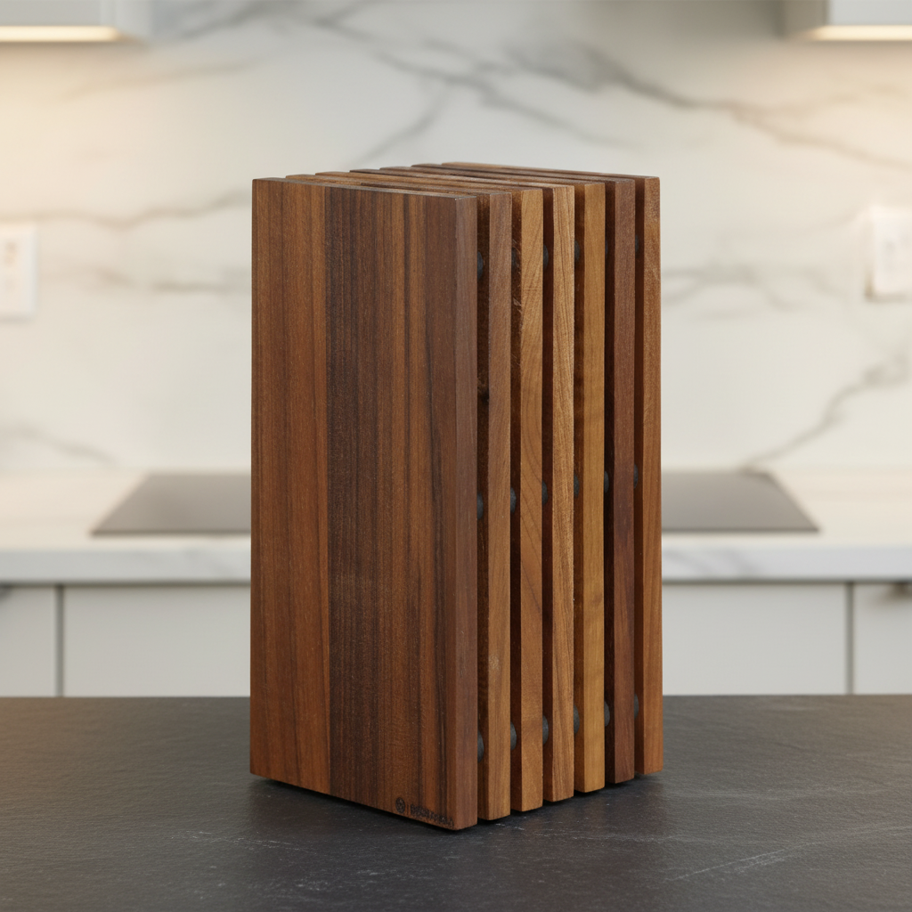 Walnut Slotted Knife Block