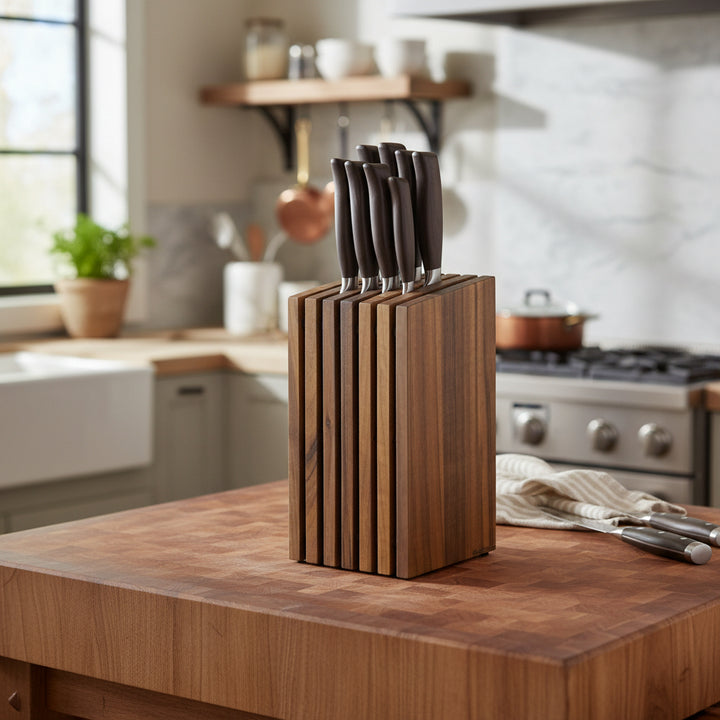 Walnut Slotted Knife Block