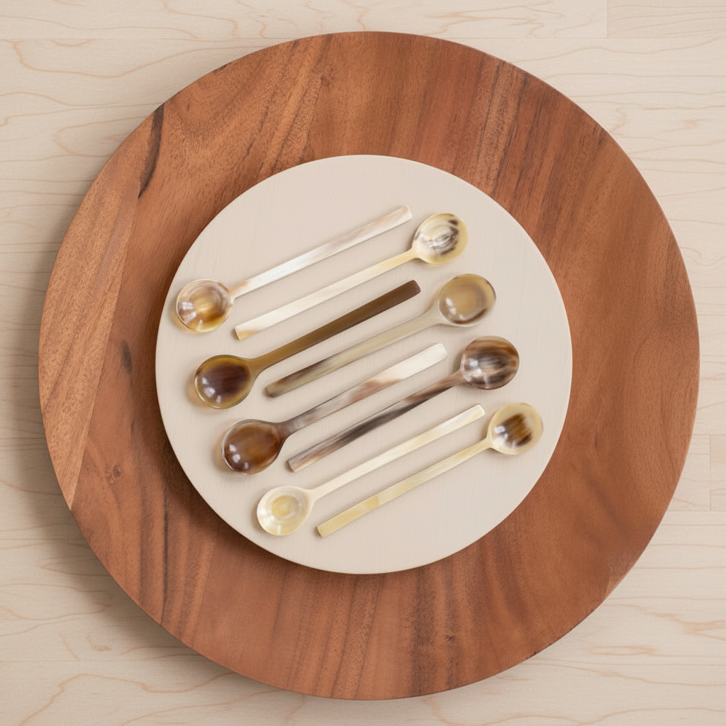 Long Handle Horn Condiment Spoon