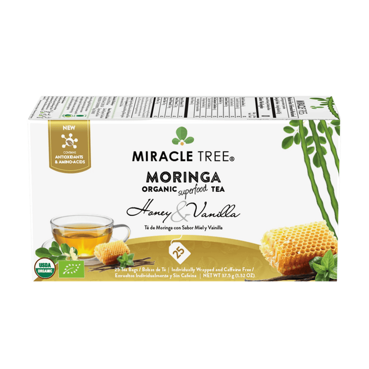 Organic Moringa Tea - Honey & Vanilla - Caffeine-Free Herbal Tea