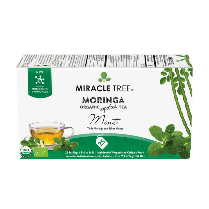 Organic Moringa Tea - Mint - Caffeine-Free Herbal Tea
