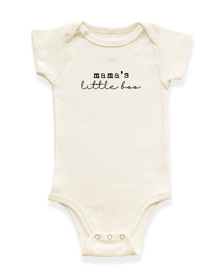 Cream baby bodysuit with short sleeves and &