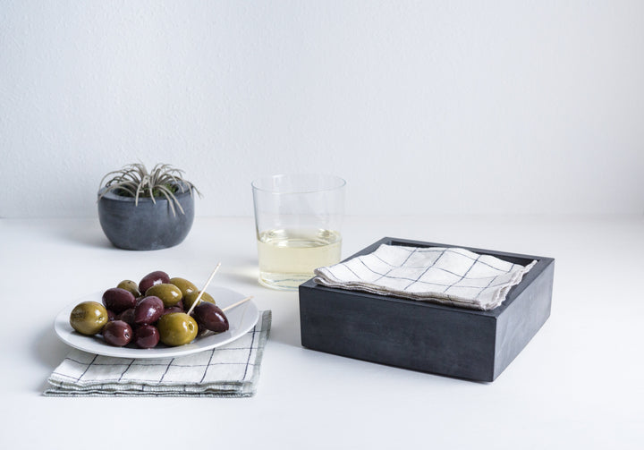 Concrete Cocktail Napkin Bin: Charcoal