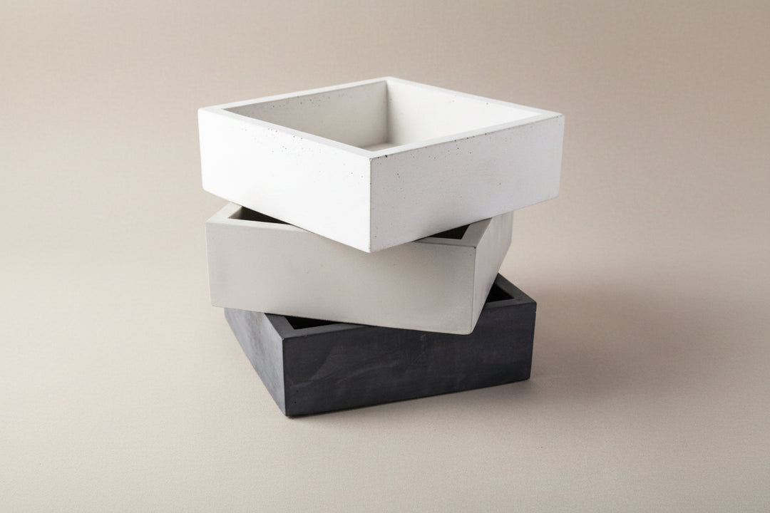 Concrete Cocktail Napkin Bin: Charcoal