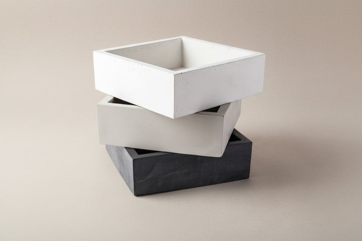 Concrete Cocktail Napkin Bin: Charcoal