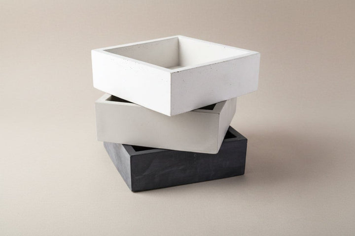 Concrete Cocktail Napkin Bin: Charcoal — Serveware, [material], Port Living Co.