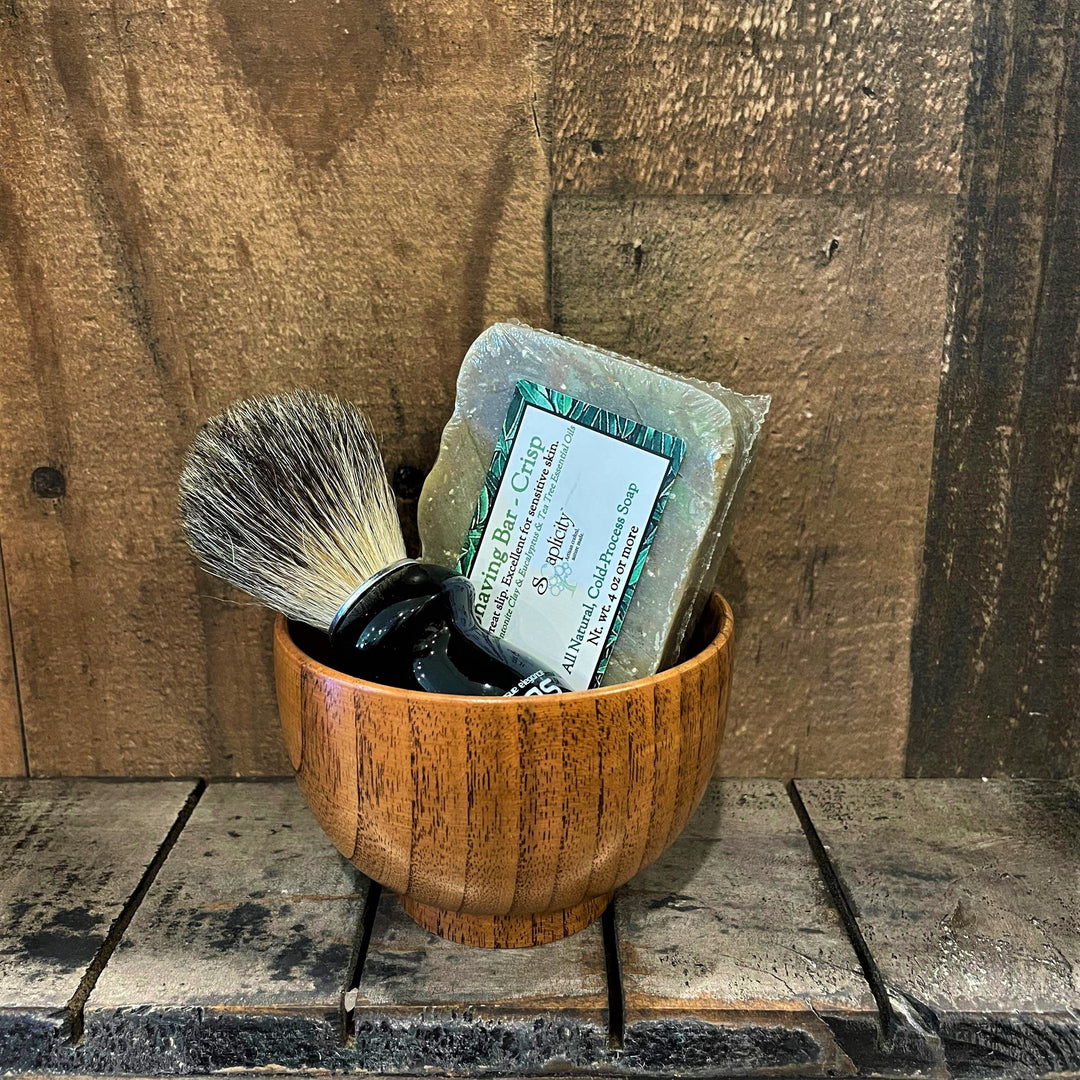 Men's Shaving Sets in Black/Datewood — Men's Shaving Sets, [material], Soaplicity