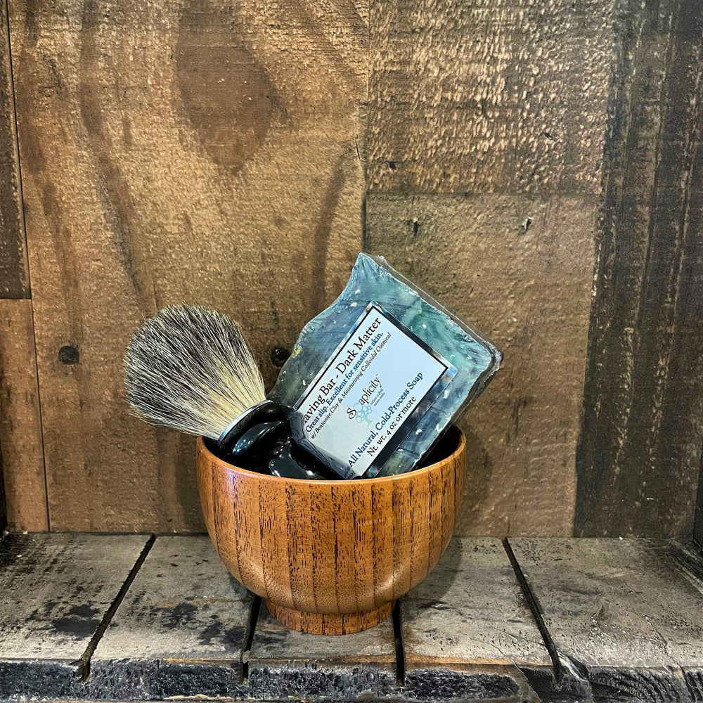 Men's Shaving Sets in Black/Datewood — Men's Shaving Sets, [material], Soaplicity