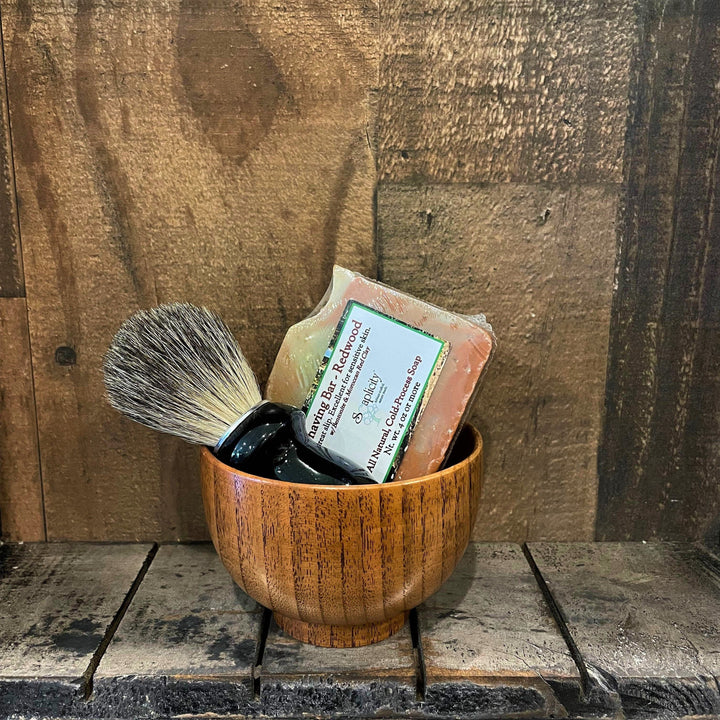 Men's Shaving Sets in Black/Datewood — Men's Shaving Sets, [material], Soaplicity