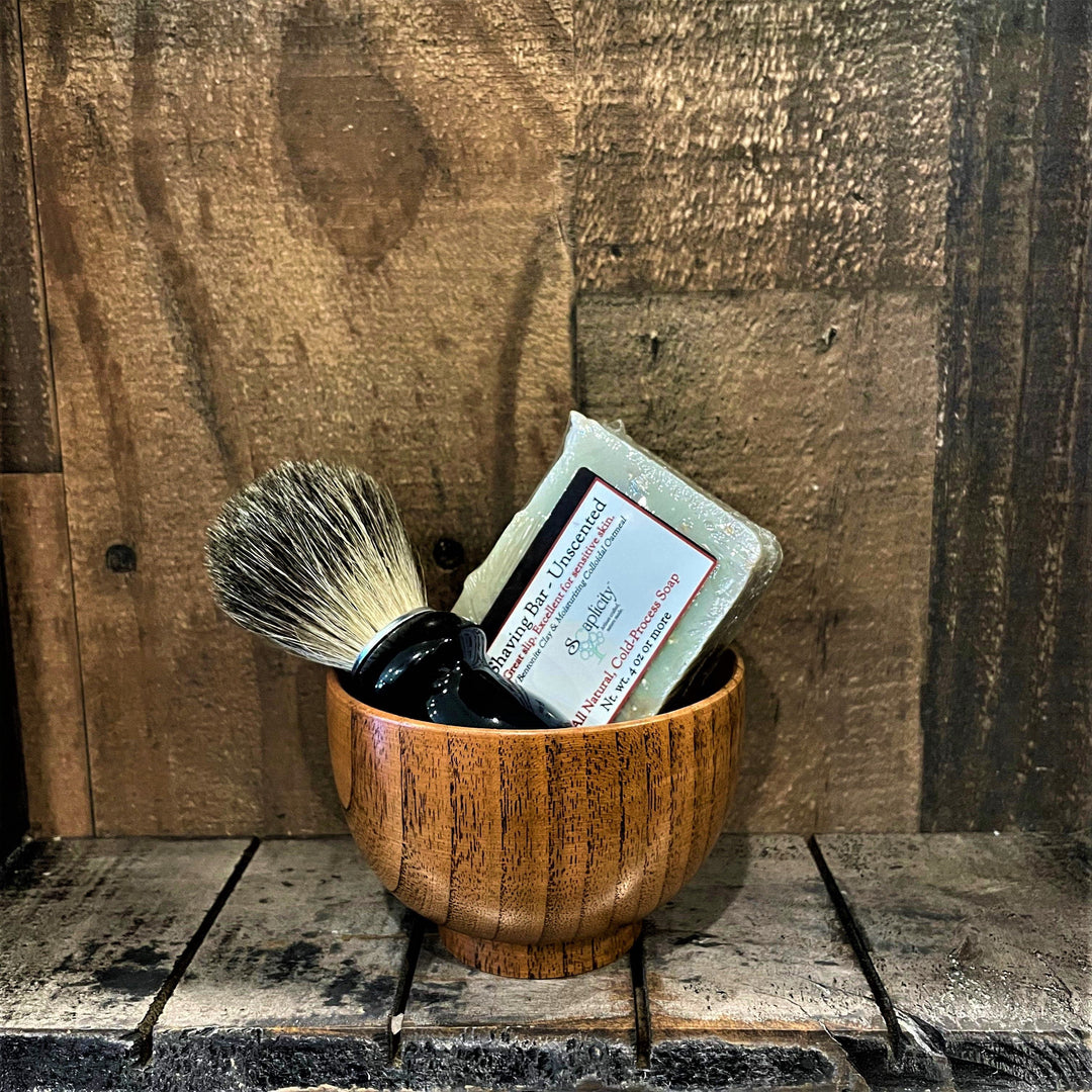 Men's Shaving Sets in Black/Datewood — Men's Shaving Sets, [material], Soaplicity