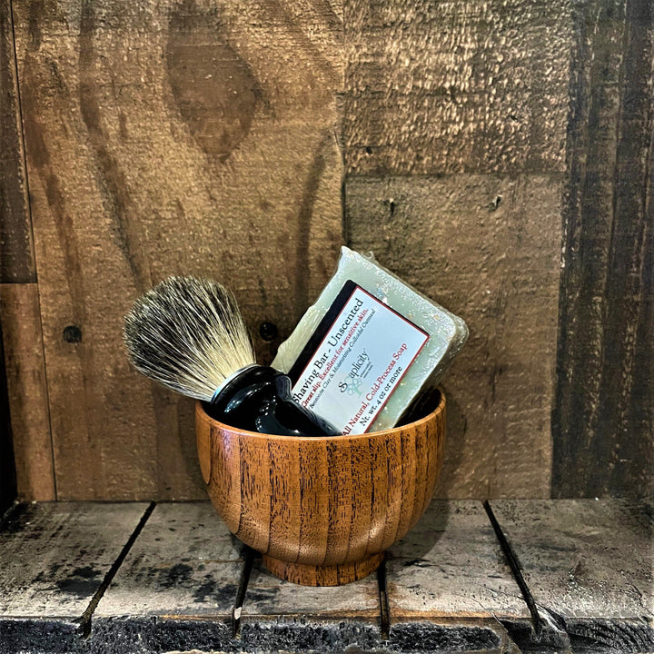 Men's Shaving Sets in Black/Datewood — Men's Shaving Sets, [material], Soaplicity