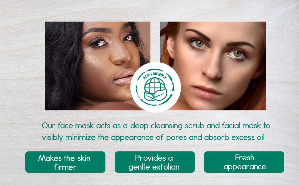 Two portraits with charcoal face mask for a cleaner-looking complexion