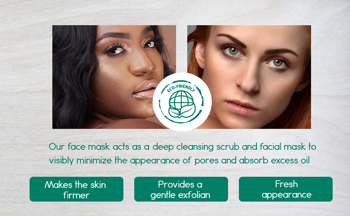 Two portraits with charcoal face mask for a cleaner-looking complexion