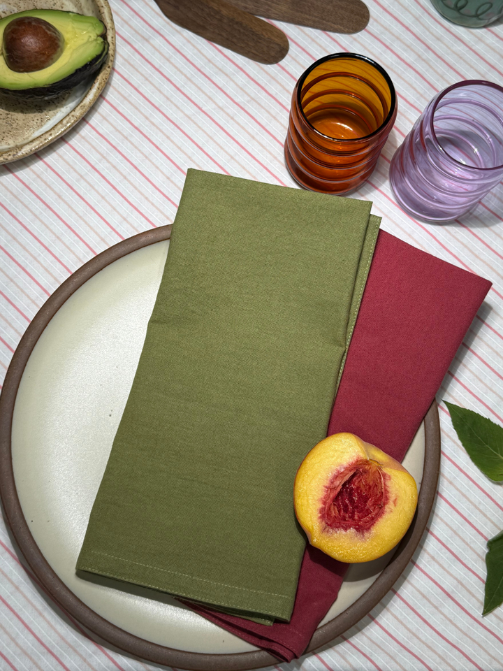 Emma Napkins - Natural Dyed - Green Caltrop Plant - Set of 4