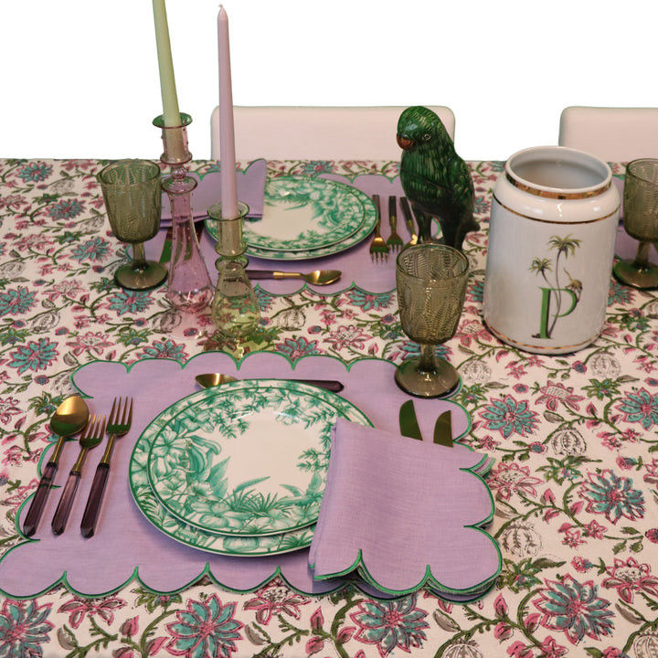 Olive green leaf-pattern glass goblets on stems with round bases