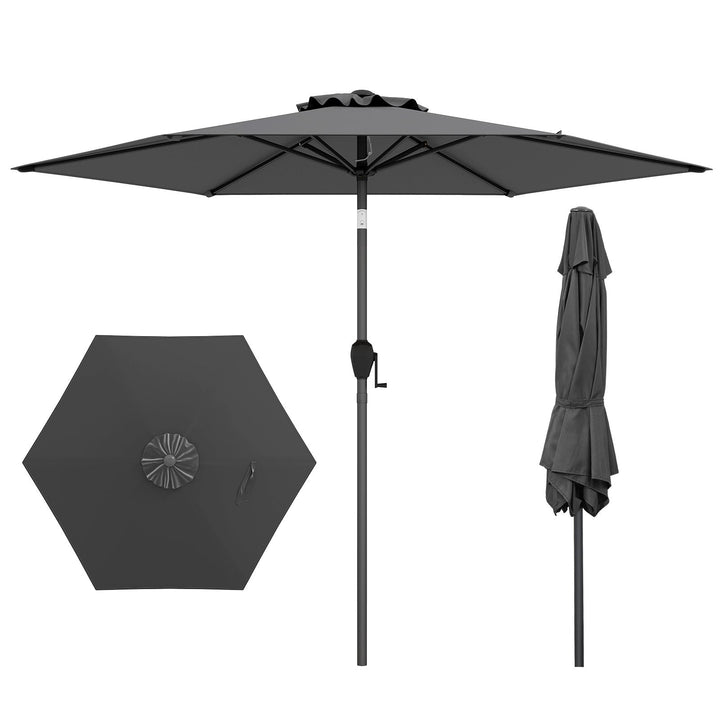 7.5 feet Outdoor Patio Heavy Duty Market Umbrella with Push Button Tilt