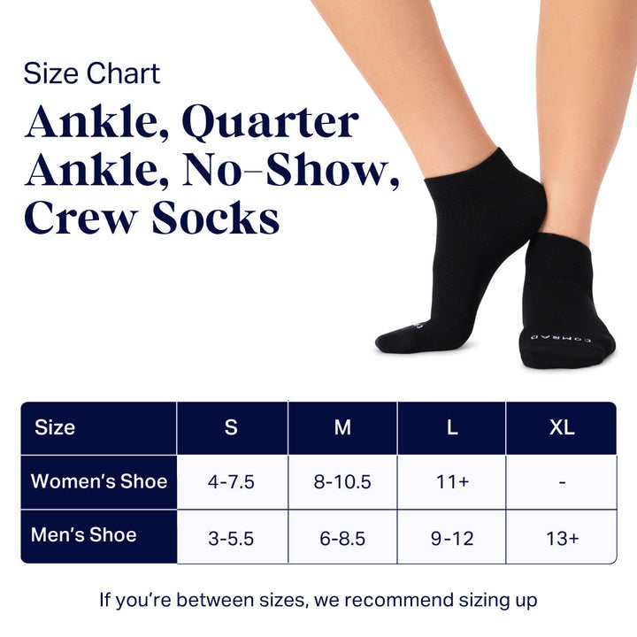 Black no-show socks worn on feet, low-cut ankle design