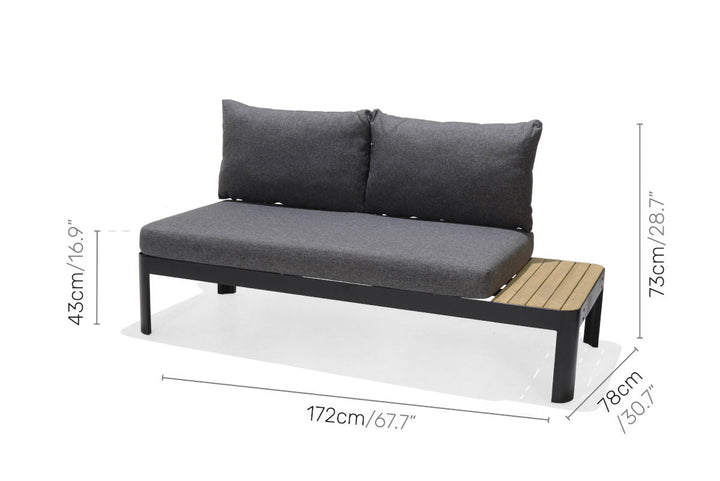 Portals Dark 2-Seat Sofa