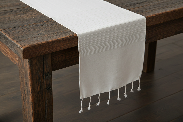 Handwoven Sustainable Cotton Niebla Table Runner