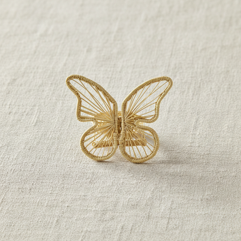 Butterfly Handwoven Iraca Napkin Ring