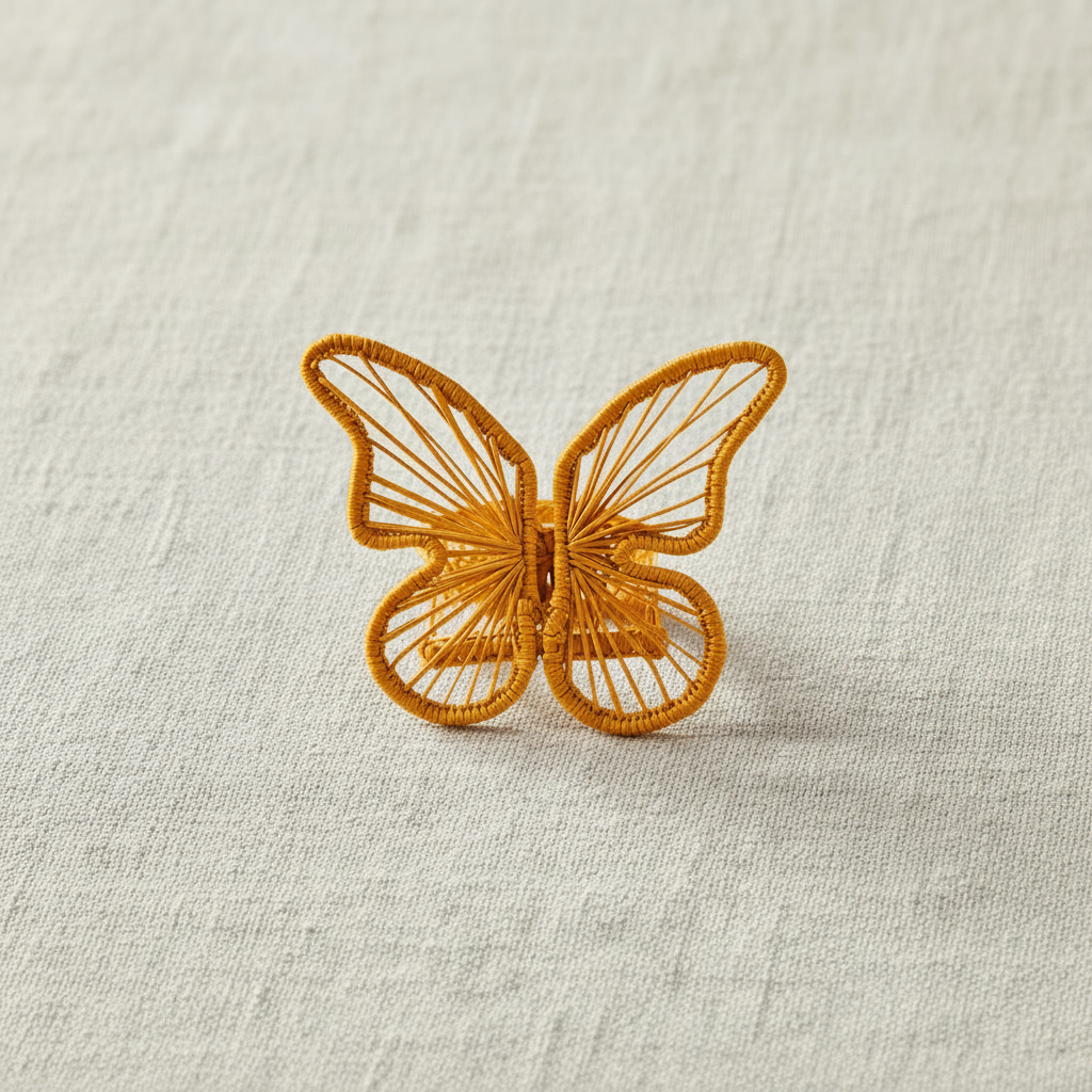 Butterfly Handwoven Iraca Napkin Ring