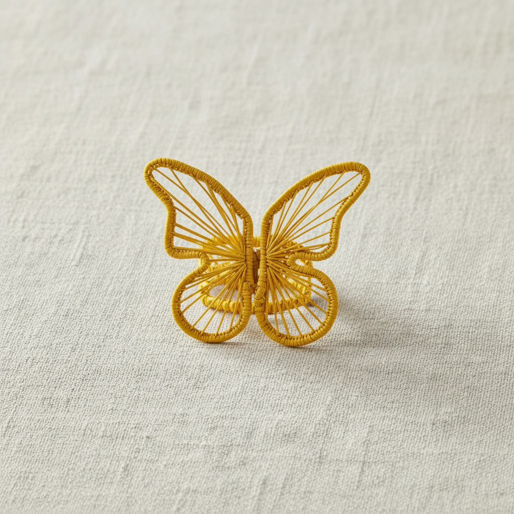 Butterfly Handwoven Iraca Napkin Ring