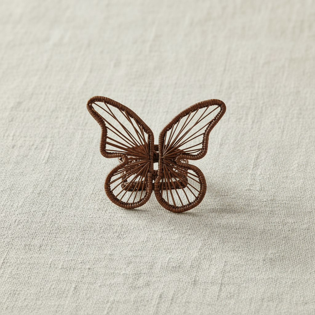 Butterfly Handwoven Iraca Napkin Ring