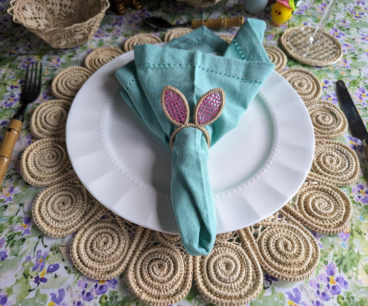 Easter Bunny Ears Handwoven Iraca Napkin Ring